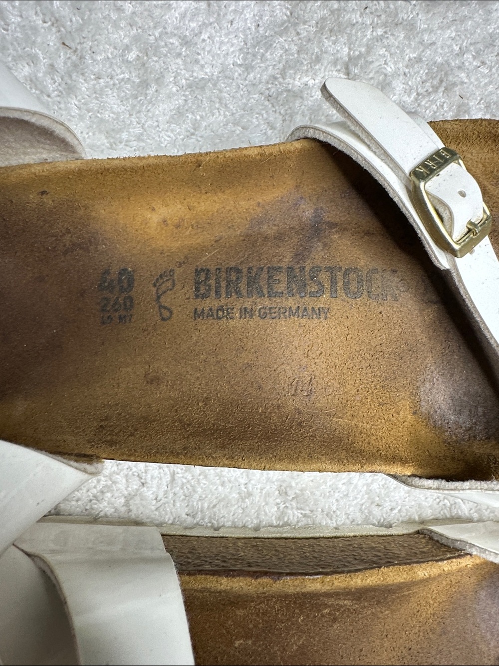 Birkenstock Yara White Patent Birko-Flor Ankle Wrap Sandals Size 40 US 9 regular - Picture 9 of 9